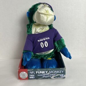 Baltimore Ravens Gemmy Dancing Monkey in Original Box Dances and Sings NFL Rare